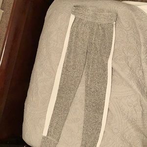 Grey and white stretchy pants